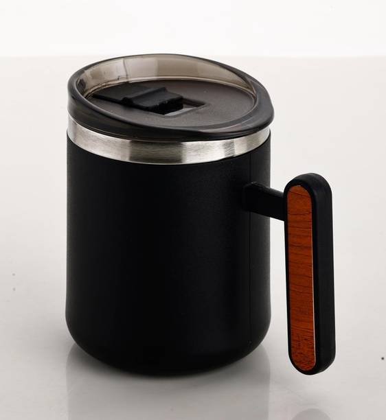 HOMETIC Woody Stainless Steel 400ml Premium Sipper Coffee Stainless Steel Coffee Mug