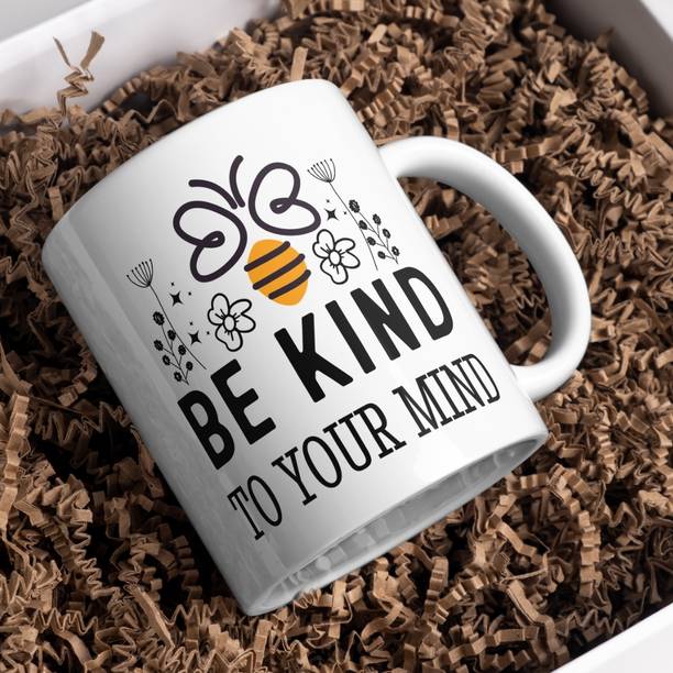 PRINT CRAFT Coffee mug for Gifting Be kind Quotes Coffee mug 350 ml Ceramic Coffee Mug
