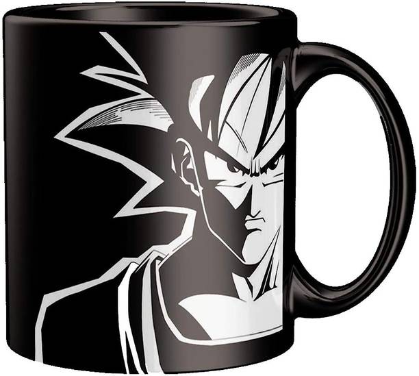 craft maniacs GOKU 330 ML BLACK MUG FOR ANIME LOVERS Ceramic Coffee Mug