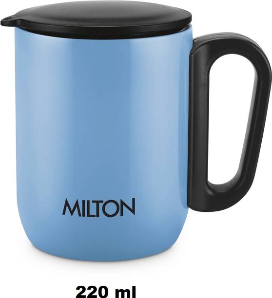 मिल्टन gemini steel 220 ml mug light blue स्टेनलेस स्टील मग