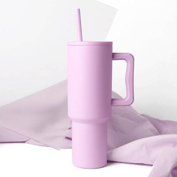 PRANSHI ENTERPRISE 1200ml Leak-Proof Tumbler with Straw & Handle –Purple –Large Capacity Travel Plastic, Stainless Steel Tumbler