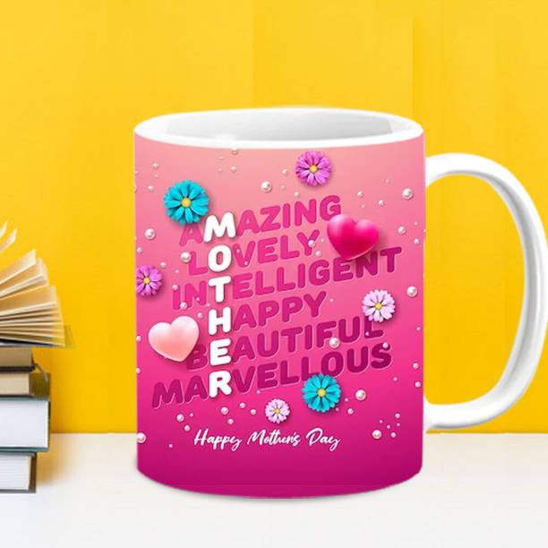 GIFT JAIPUR MOTHER white Handle Birthday Mothers day Coffee Cup for maa mom mummy Ceramic Coffee Mug