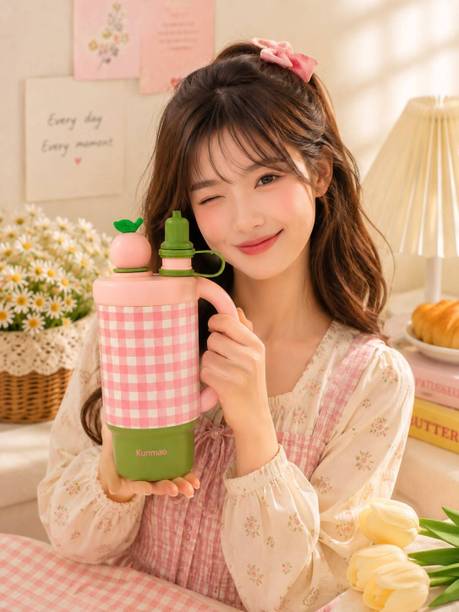 stanle Cute Pastel Pink Tumbler with Straw & Handle | Coffee 800ML Stainless Steel Tumbler