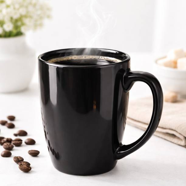 adive agencies Black Coffee for Home/Office/Business | Ceramic 250 ml Ceramic Coffee Mug