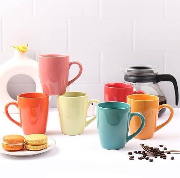 अनवलिया Ceramic Coffee Set of Handcrafted Design Tea Cups, Stackable सिरेमिक मग