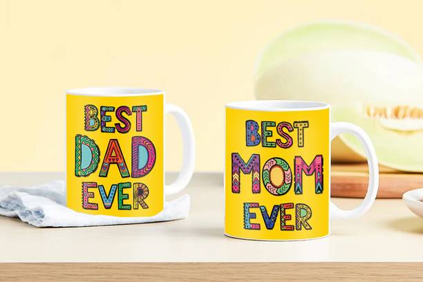 PaMeG Anniversary Gift for Father and Mother, PKMomDadMU-04 Printed Ceramic Coffee Mug