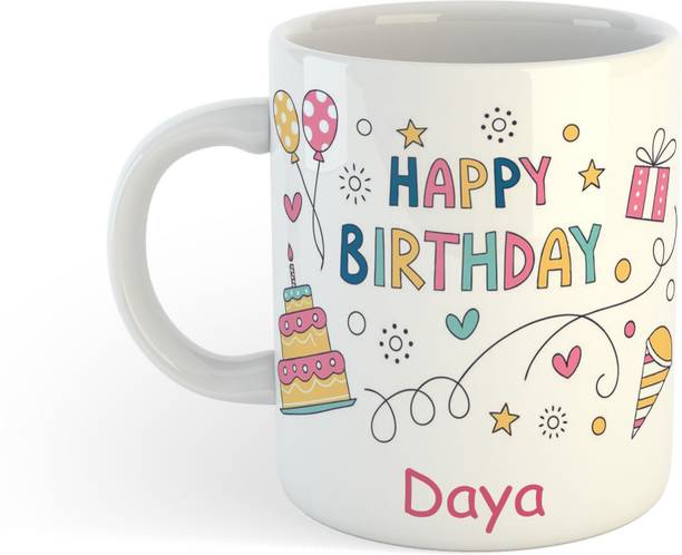UNIARAWALAS Happy Birthday Daya Coffee(330 ml) Ceramic Coffee Mug