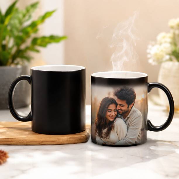 THE TREASURE HOUSE Magic Color Changing Ceramic 350ML for Photo, Text & Logo Printing Ceramic Coffee Mug