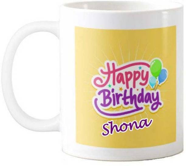 Exocticaa Happy Birthday Gift for Shona HBD Quote 078 Ceramic Coffee Mug