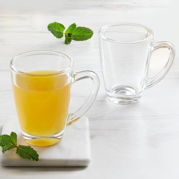 BOROSIL Serene Tea/Coffee Set, Borosilicate Tuff Glass Made in India Cups for Chai Glass Coffee Mug