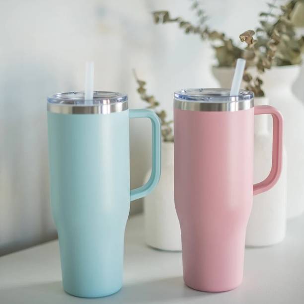 ActrovaX Stainless Steel Double Vacuum Insulated Hot and Cold Tumbler with Lid and Straw Stainless Steel Tumbler