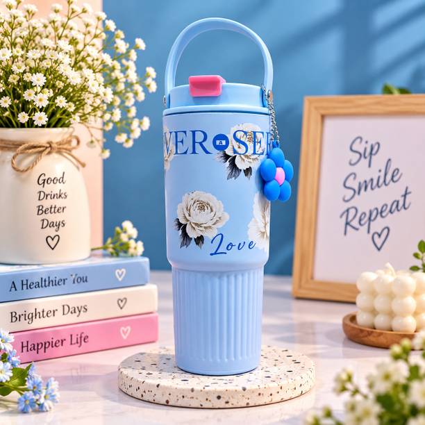 stanle Floral Printed Coffee Tumbler with Handle Travel for Women & Girls Stainless Steel Tumbler