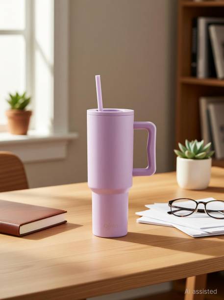 Ojra Tumbler with Handle and Straw Lid Water Bottle Travel Coffee Cup Hot &Cold Stainless Steel Tumbler