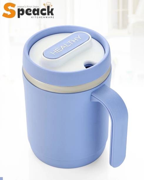 SPEACK Comfortable Grip Lightweight Double Wall Odor Free Stain Resistant Plastic, Stainless Steel Coffee Mug