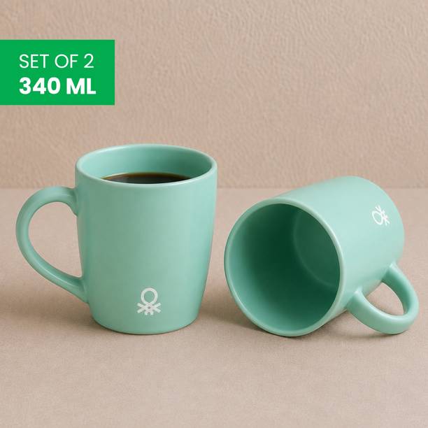 United Colors of Benetton Ceramic Coffees Pack of 2 Ceramic Coffee Mug