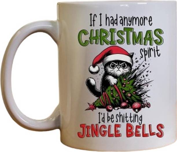 Zivora Gifts Funny Christmas Cat, Holiday Humor Coffee Cup (11oz Ceramic Coffee Mug