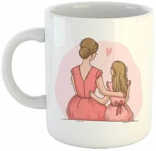 Manorath Mother And Daughter Sit Design Printed Ceramic Coffee mug Ceramic Coffee Mug