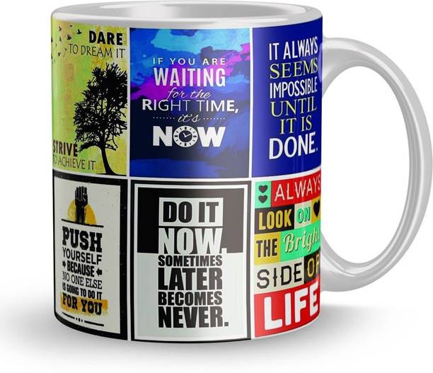 Gift4You Quotes Successful Colorful Design Printed Coffee And Tea Cup Gift for Friend, Ceramic Coffee Mug