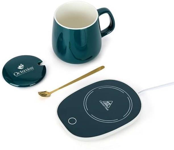 Thekb Electric Cup Coaster Tea Coffee Heater Warmer with USB Plug Charger Ceramic Coffee Mug