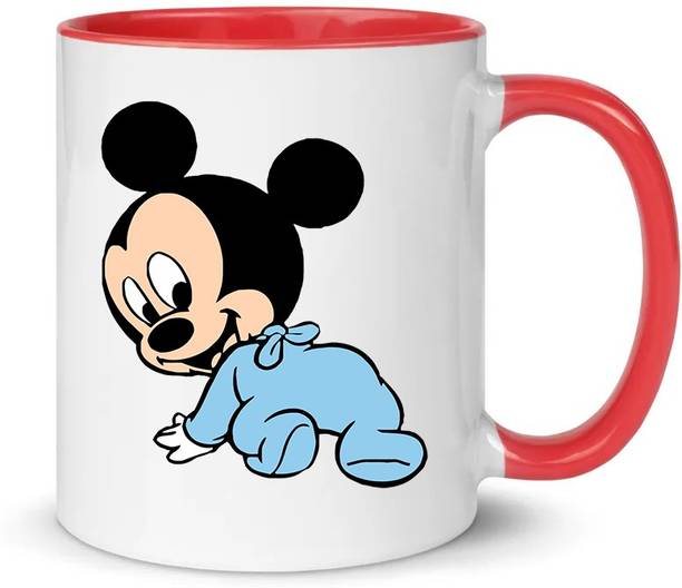 popflip Premium Quality Inner Red Color Baby Mickey Mouse 06 Ceramic Coffee Mug