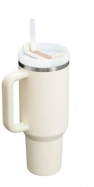CONSEPT Stanley Quencher Stainless Steel Vacuum Tumbler With Lid And Straw (Cream) Stainless Steel Tumbler