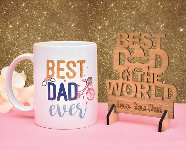 THE CLICK INDIA BEST DAD EVER MUG WITH SHOWPIECE FOR FATHER DAD PAPA FATHERS DAY,BIRTHDAY GIFT Ceramic Coffee Mug