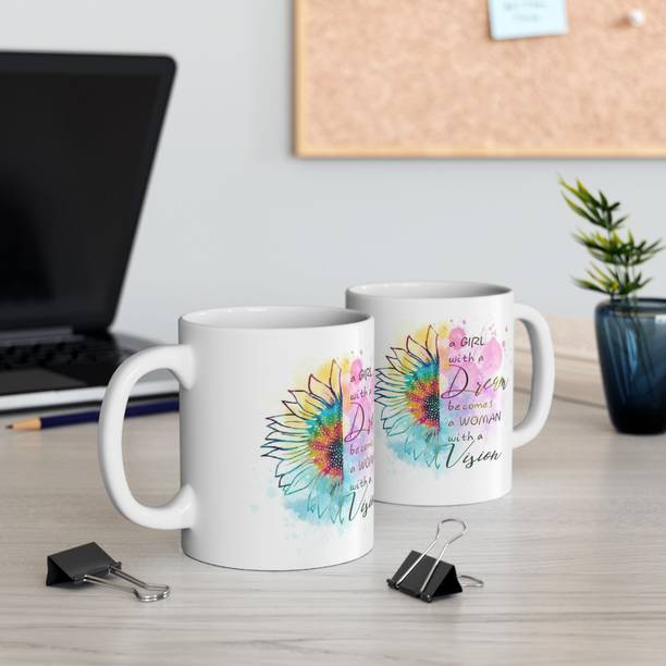 Giftspedia VISION PRINTED CERMIC COOFFEE MUG 350ML Ceramic Coffee Mug