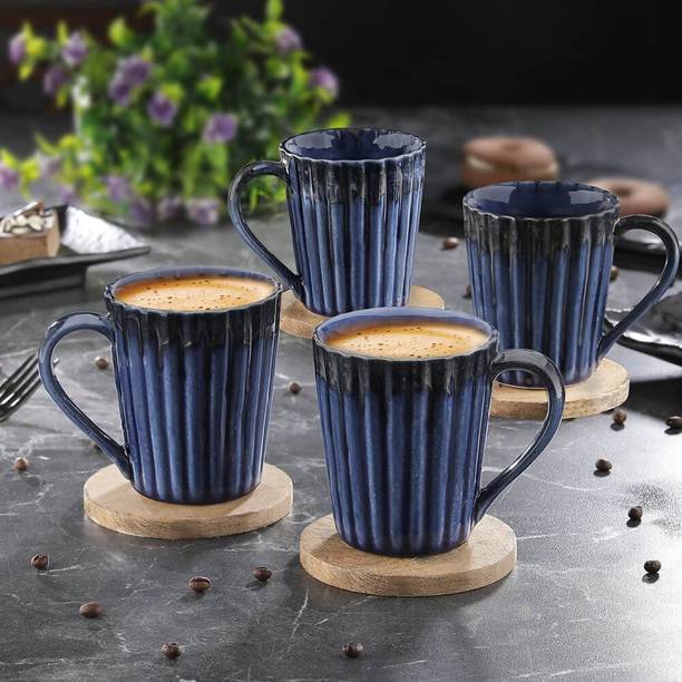 Indulge Homes Ceramic Coffee Serving Blue Matte Finish Coffee Tea Cup Ceramic Coffee Mug