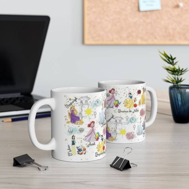 Giftspedia DISNEY PRINCESS WHITE CERMIC COFFEE MUG GIFTS FOR FRIEND Ceramic Coffee Mug