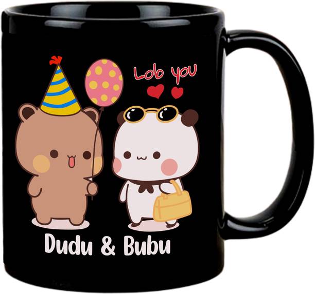 Asha Gifts Bubu Dudu Black Coffee Gift For Wife Gift For Anniversary-2 Ceramic Coffee Mug