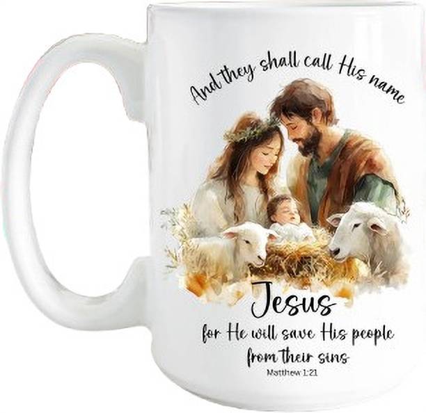 जीवोरा गिफ्ट्स Nativity Scene Ceramic | Jesus Christmas Coffee Cup Gift सिरेमिक मग