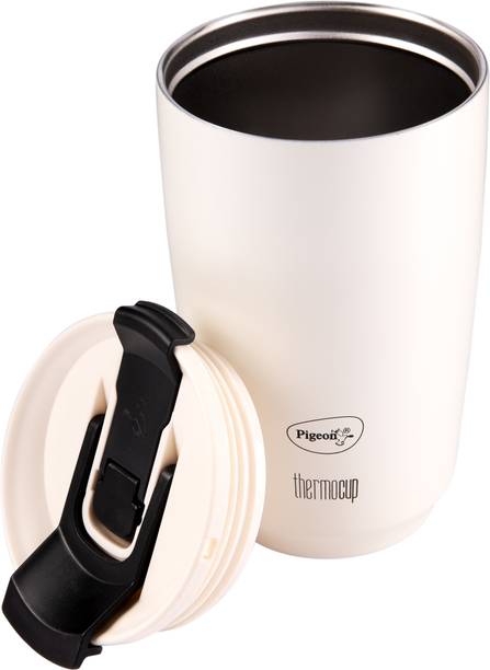 पिजन ThermoCup,Vacuum Insulated Travel, Office with Dual Lid Technology d स्टेनलेस स्टील मग
