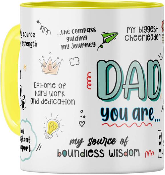 YuBingo Dad You Are Amazing - Yellow Ceramic - Birthday Gift Ceramic Coffee Mug
