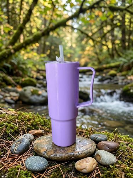 OBISPO PURPLE Hydration Tumbler with Straw & Handle Reusable Plastic Tumbler