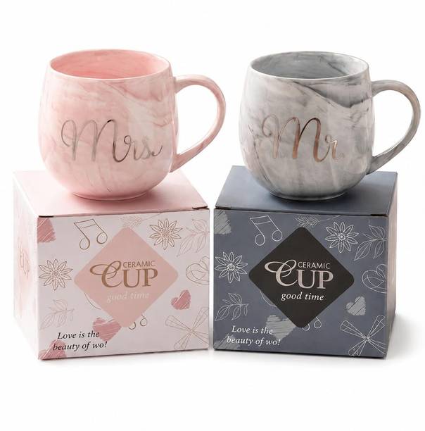 catliyer Mr & Mrs cup set/ set/ Couple mug set/ tea cup/ Coffee mug/ Ceramic mug Ceramic Coffee Mug
