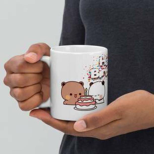 Mr UVD Specially Designed Gloosy Milk Mocha DUDU BUBU Printed Ceramic DBWW5_MUGG Ceramic Coffee Mug