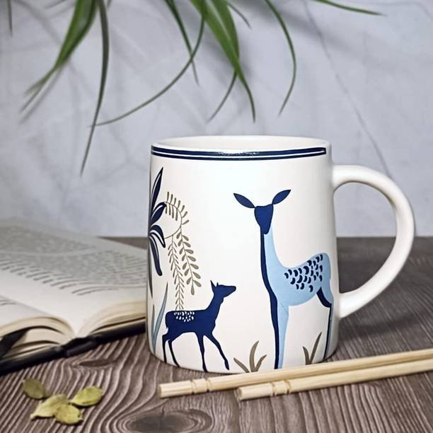 DEEPTECH EXPERTISE Premium Ceramic Coffee 300 ml Deer Print Designer Tea Cup Ceramic Coffee Mug