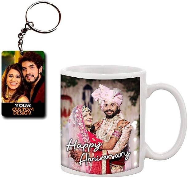 Giftspedia Photo & Text Printed Cup For Birthday , Anniversary Gift White mug + Keychain 39 Ceramic Coffee Mug
