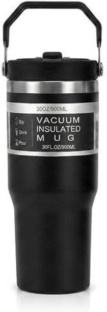 Perry's V- Black 900 ML Thumbler-TH-1 Stainless Steel, Plastic Tumbler