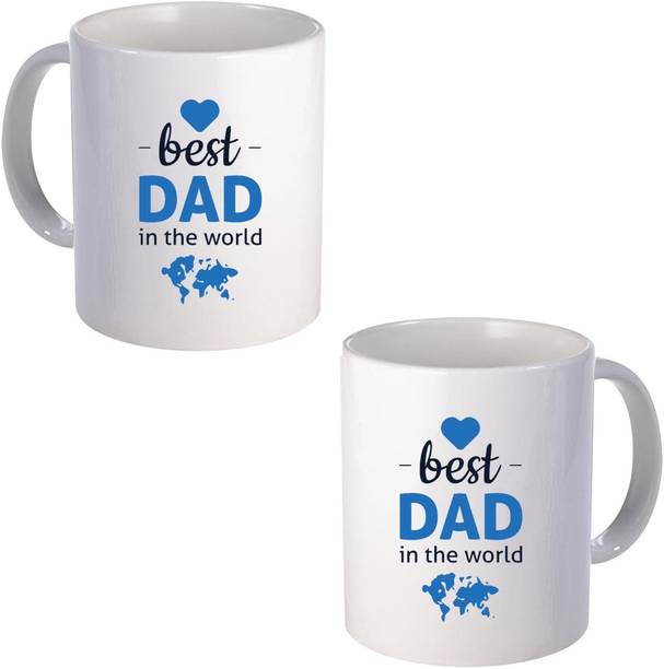 PrintingWorld Best Dad In The World for Papa, Anniversary Gifts for Father, Father's Day Ceramic Coffee Mug