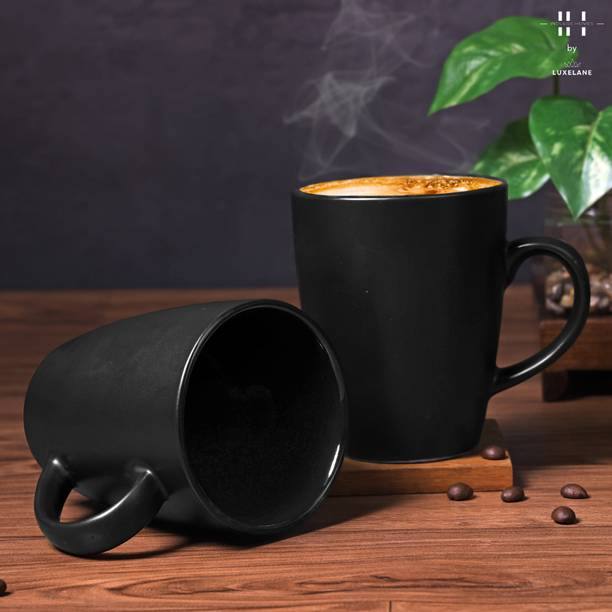 Indulge Homes Solid Black Matte Finish Coffee Ceramic Coffee Mug