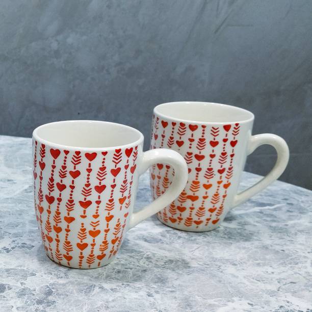 Sample Couple Coffees Set of 2 | Ceramic Heart & Arrow Printed Cups
| 350 ml | Ceramic Coffee Mug