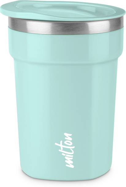 मिल्टन Cool Touch Deccan Coffee 350 Double Walled with Lid Inner Steel Tea प्लास्टिक मग