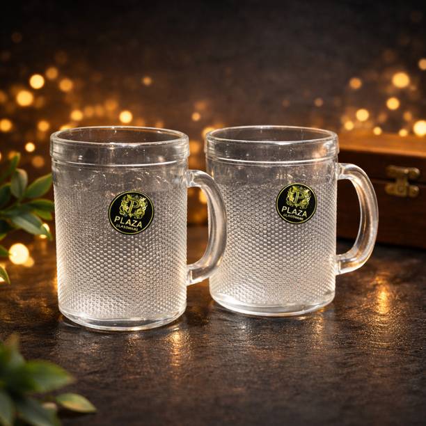 DILLICART GLASS MUG PACK OF 2 Glass Coffee Mug