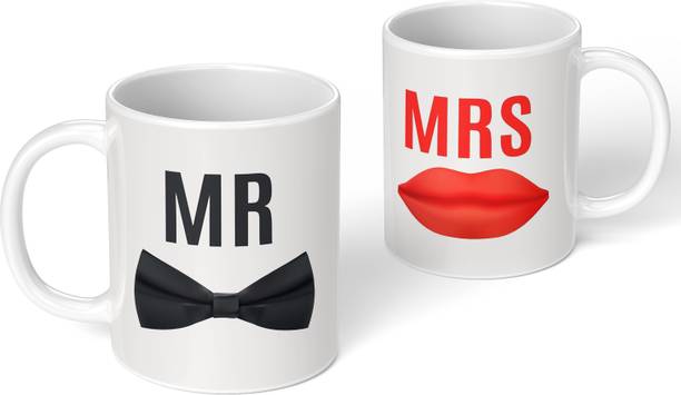 PrintingZone Couple mug Mr & Mrs King Queen His & Her mr and mrs mug (CM-15) Ceramic Coffee Mug