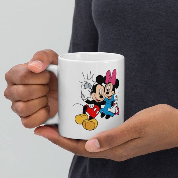 Cheeksy Mickey and Minnie mouse taking selfie 337 Best Gift Item for Friends Kids Ceramic Coffee Mug