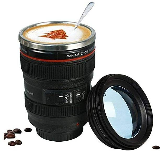 Fulkiza Plastic Camera Lens Shaped Coffee With Lid, 350ml Plastic, Stainless Steel Coffee Mug