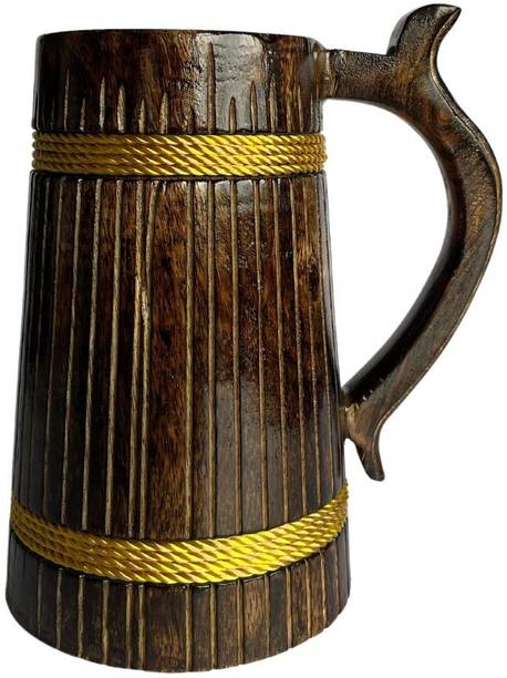 सुपरजेनेरीएक्स Craft and Natural Dark Brown लकड़ी मग