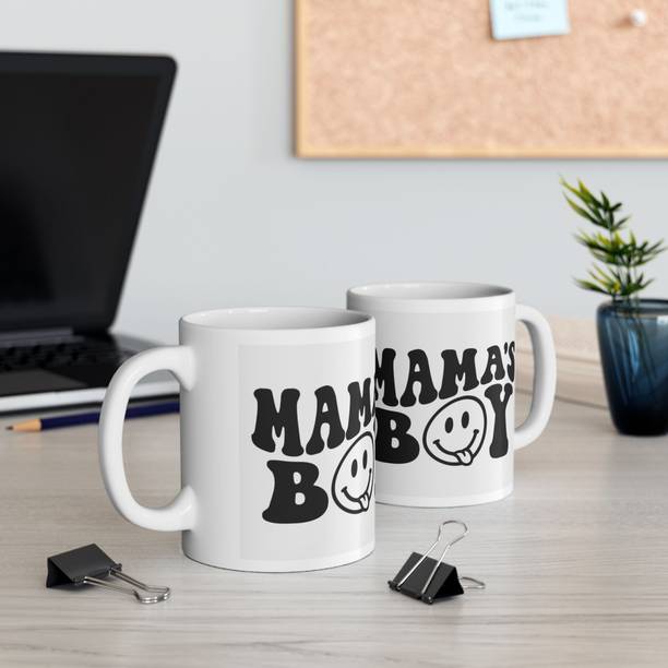 Giftspedia MAMAS BOY PRINTED CERMIC COOFFEE MUG 350ML Ceramic Coffee Mug