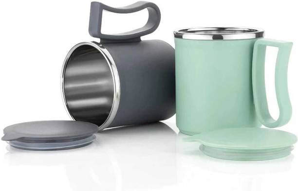 गुरुदेव Tea cup and Coffee with Lid स्टेनलेस स्टील, प्लास्टिक मग
